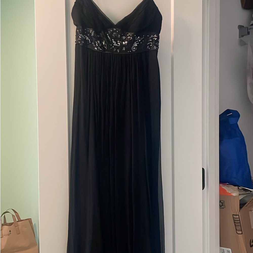 BCBGMaxAzria Black Chiffon Gown